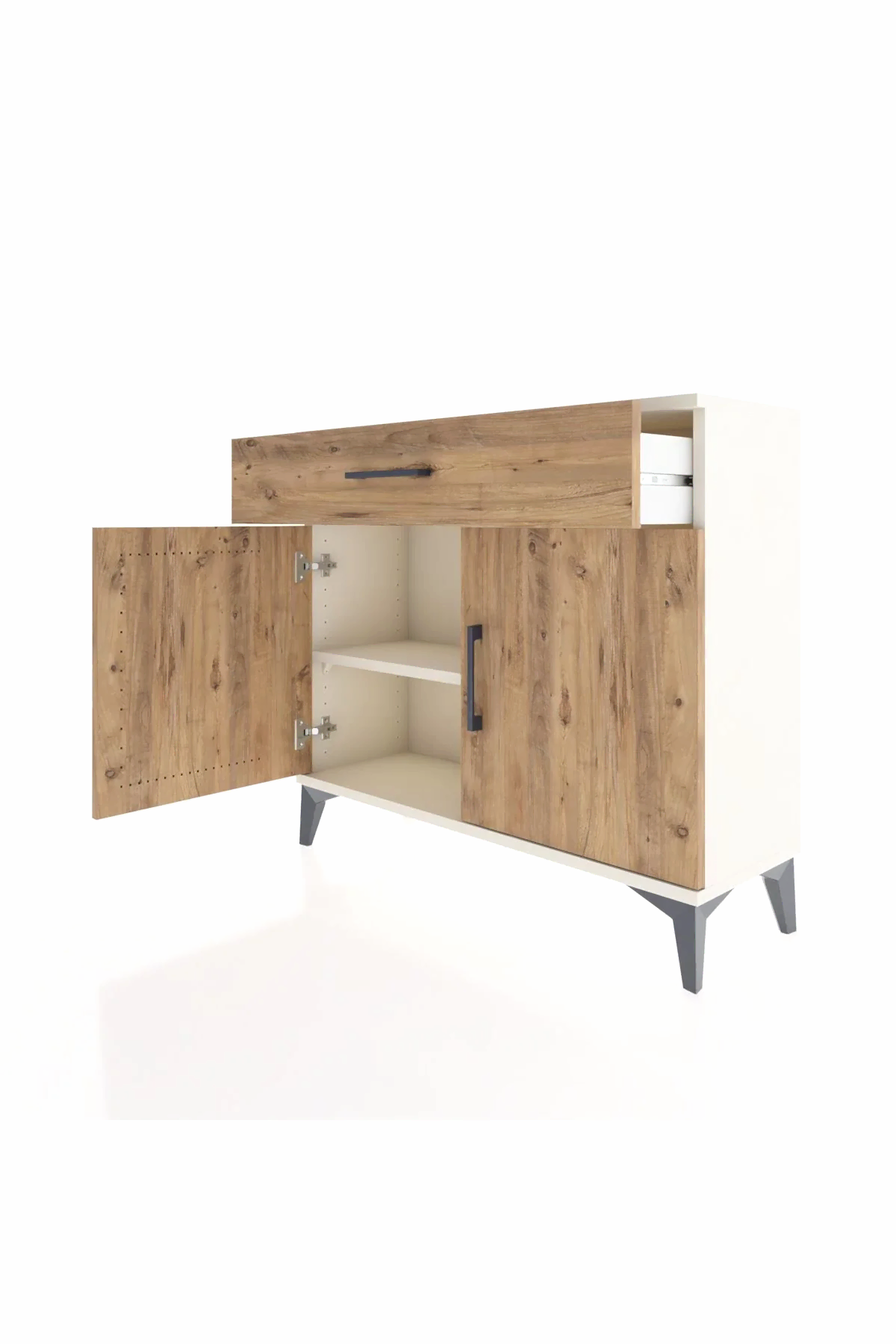 Arges Şifonyer Tek Raflı Tek Çekmeceli 2 Kapaklı 88x30x80 - S03M023V3A