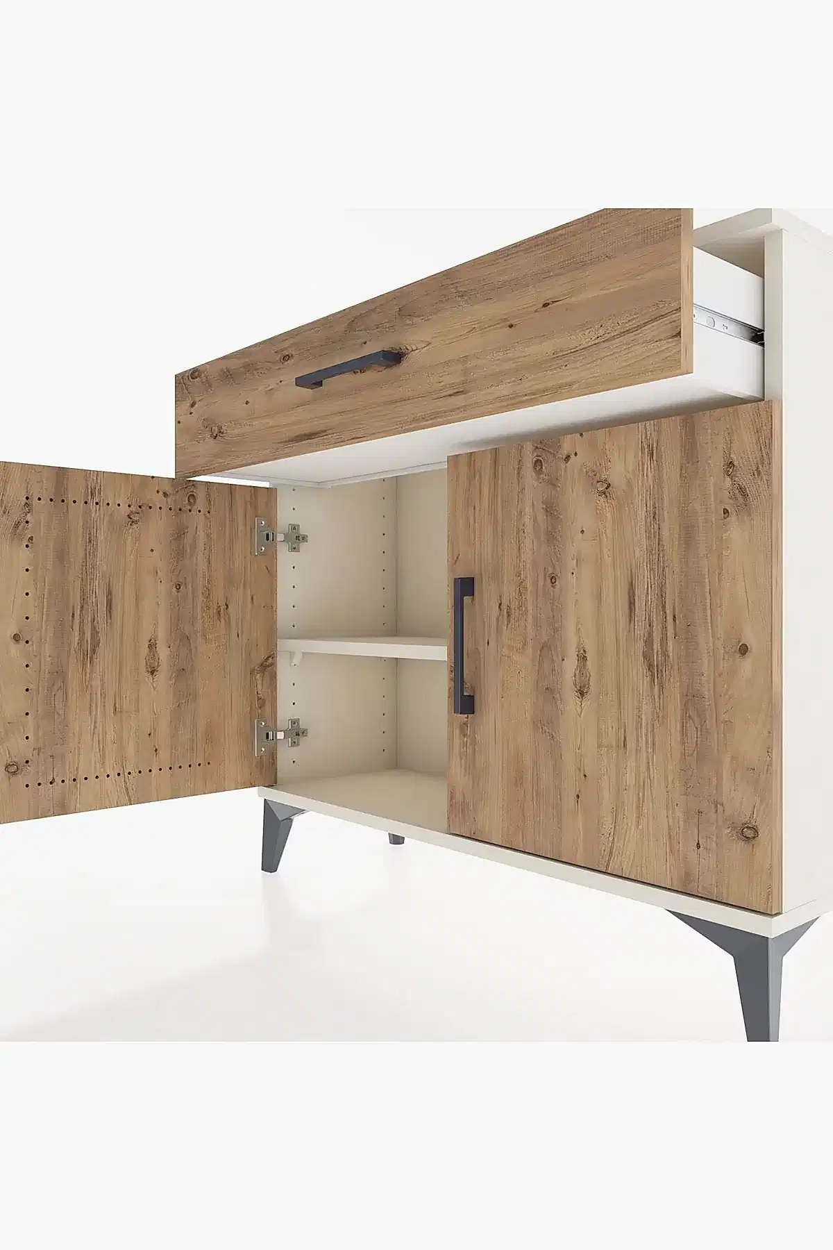 Arges Şifonyer Tek Raflı Tek Çekmeceli 2 Kapaklı 88x30x80 - S03M023V3A