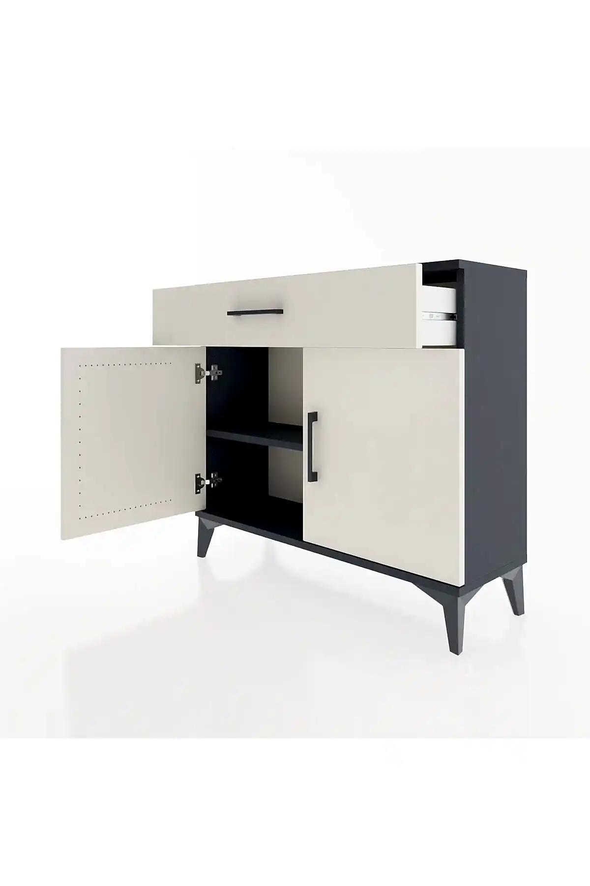 Arges Şifonyer Tek Raflı Tek Çekmeceli 2 Kapaklı 88x30x80 - S03M023V4A