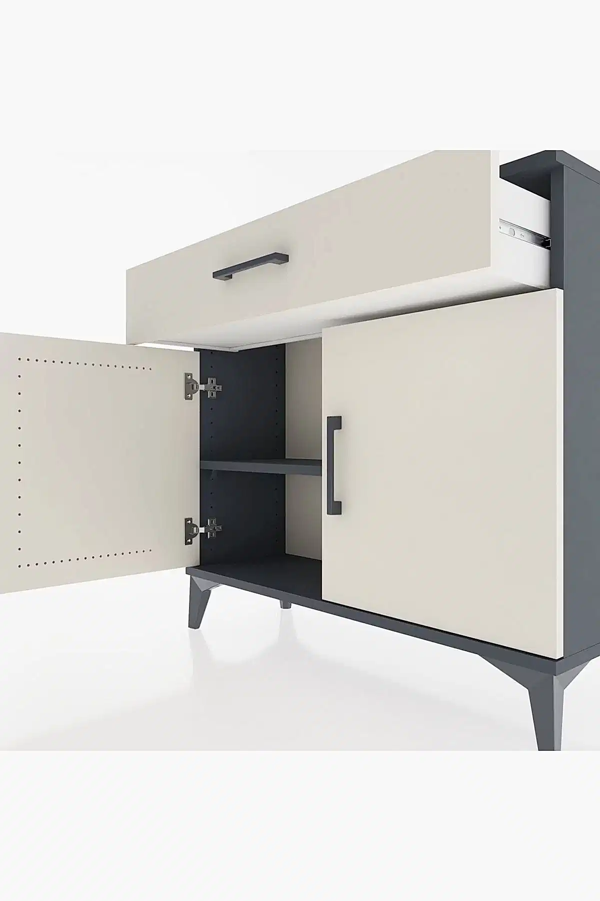 Arges Şifonyer Tek Raflı Tek Çekmeceli 2 Kapaklı 88x30x80 - S03M023V4A