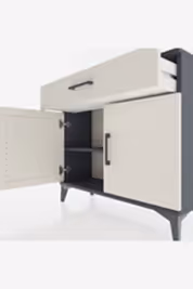 Arges Şifonyer Tek Raflı Tek Çekmeceli 2 Kapaklı 88x30x80 - S03M023V4A