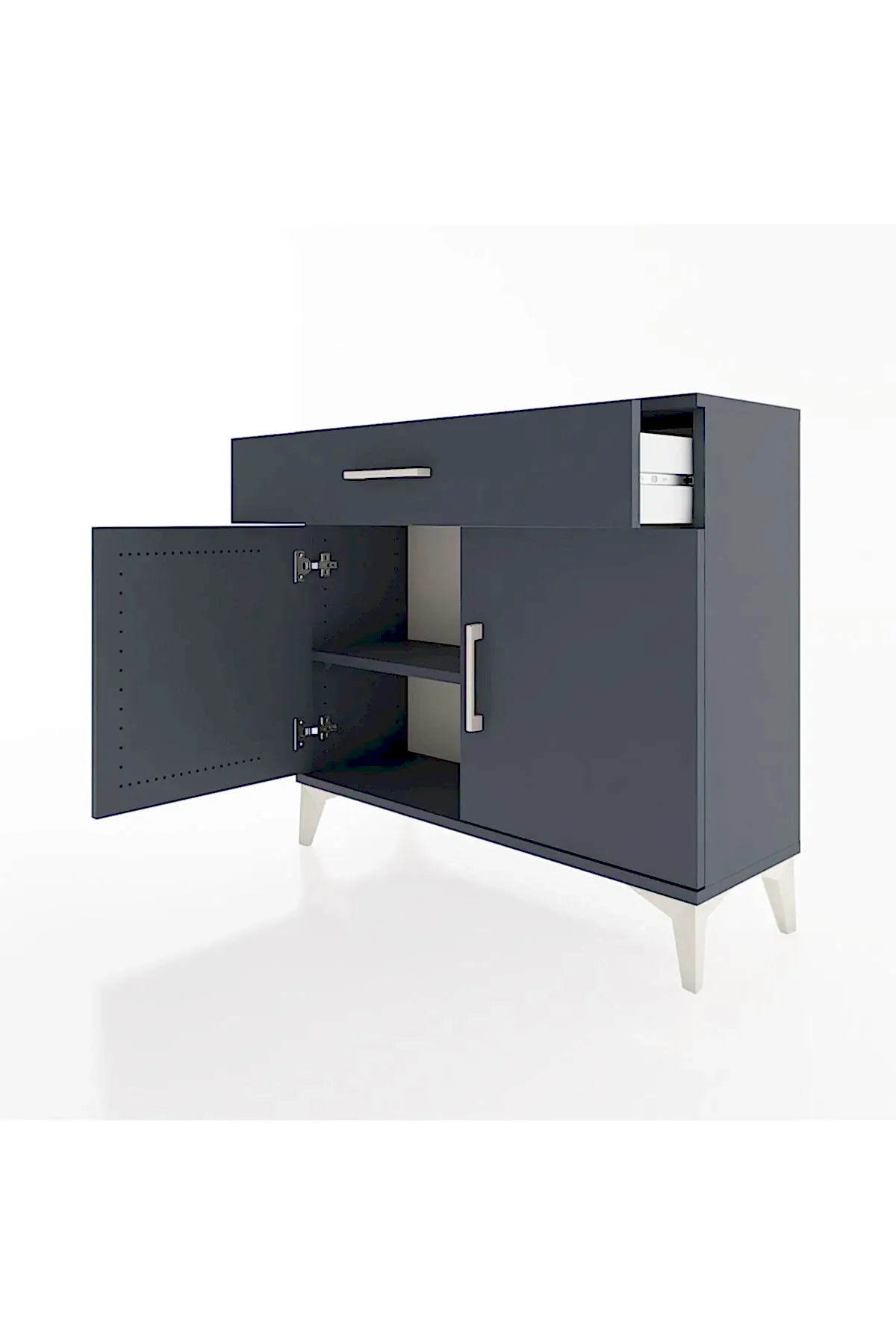 Arges Şifonyer Tek Raflı Tek Çekmeceli 2 Kapaklı 88x30x80 - S03M023V5A