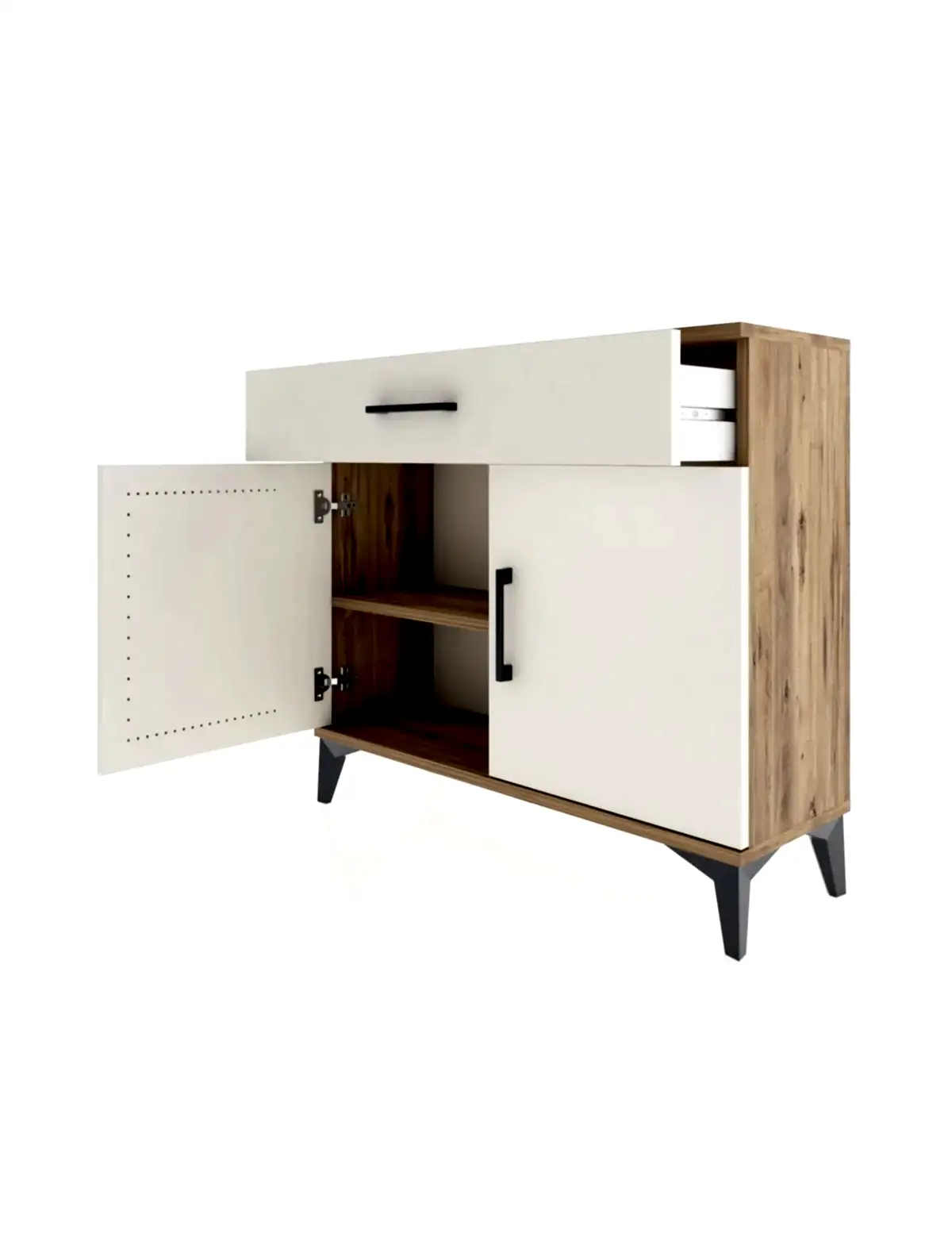 Arges Şifonyer Tek Raflı Tek Çekmeceli 2 Kapaklı 88x30x80 - S03M023V7A