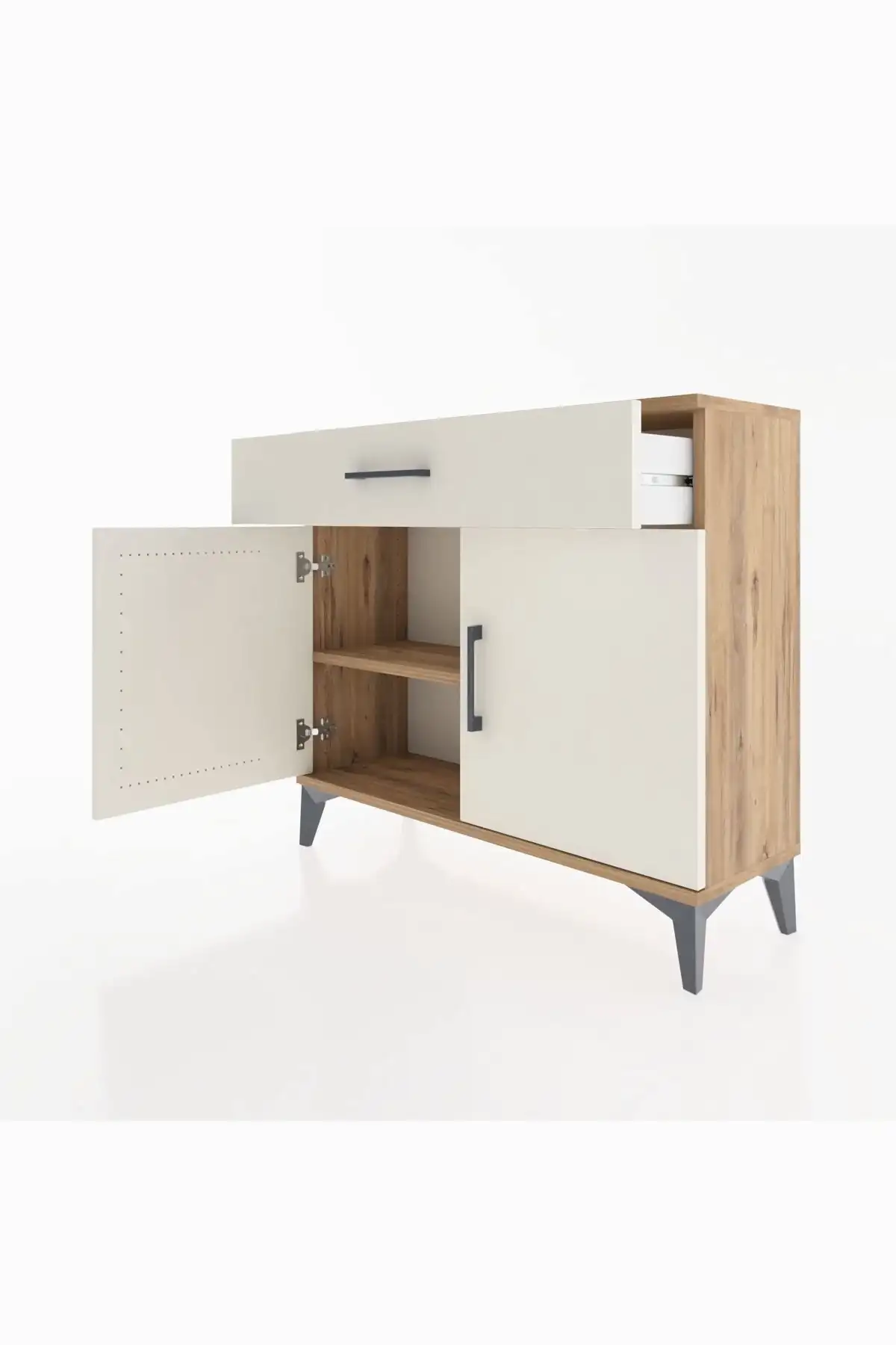 Arges Şifonyer Tek Raflı Tek Çekmeceli 2 Kapaklı 88x30x80 - S03M023V7A