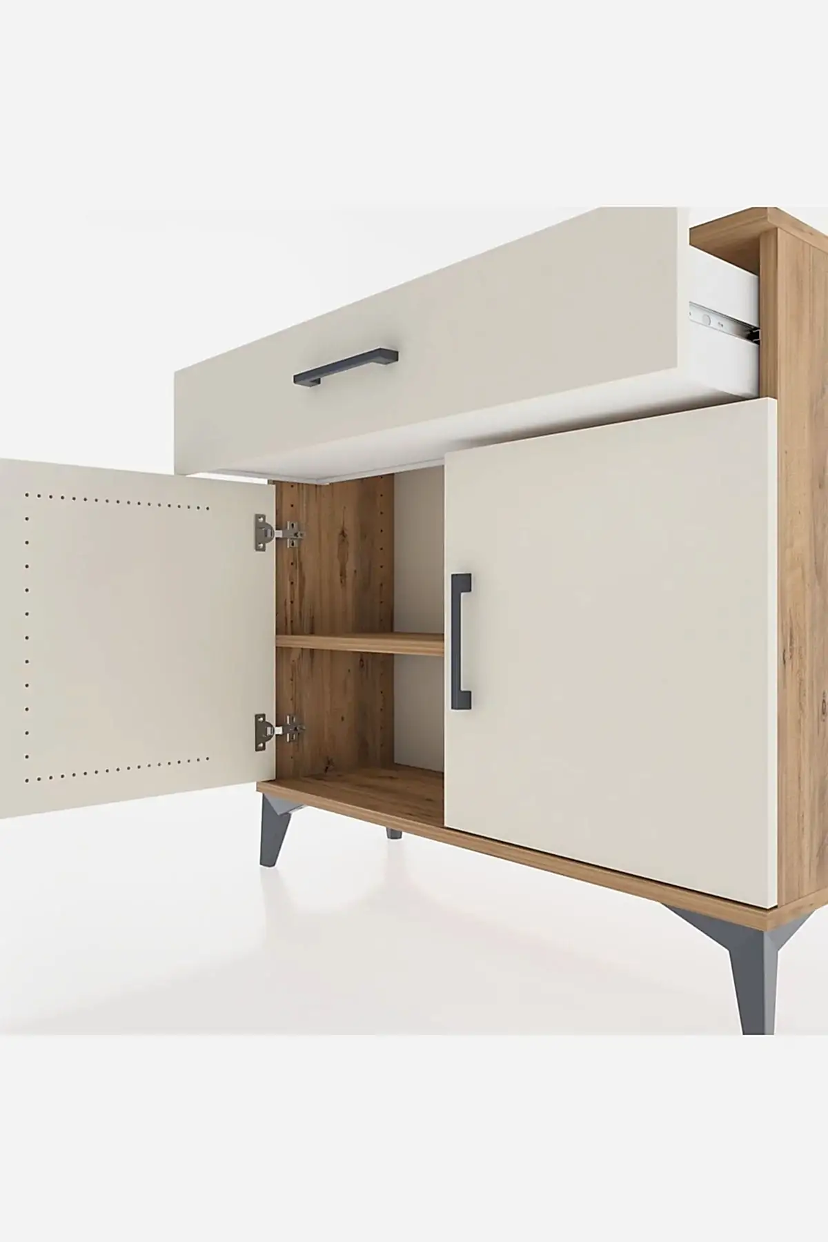 Arges Şifonyer Tek Raflı Tek Çekmeceli 2 Kapaklı 88x30x80 - S03M023V7A