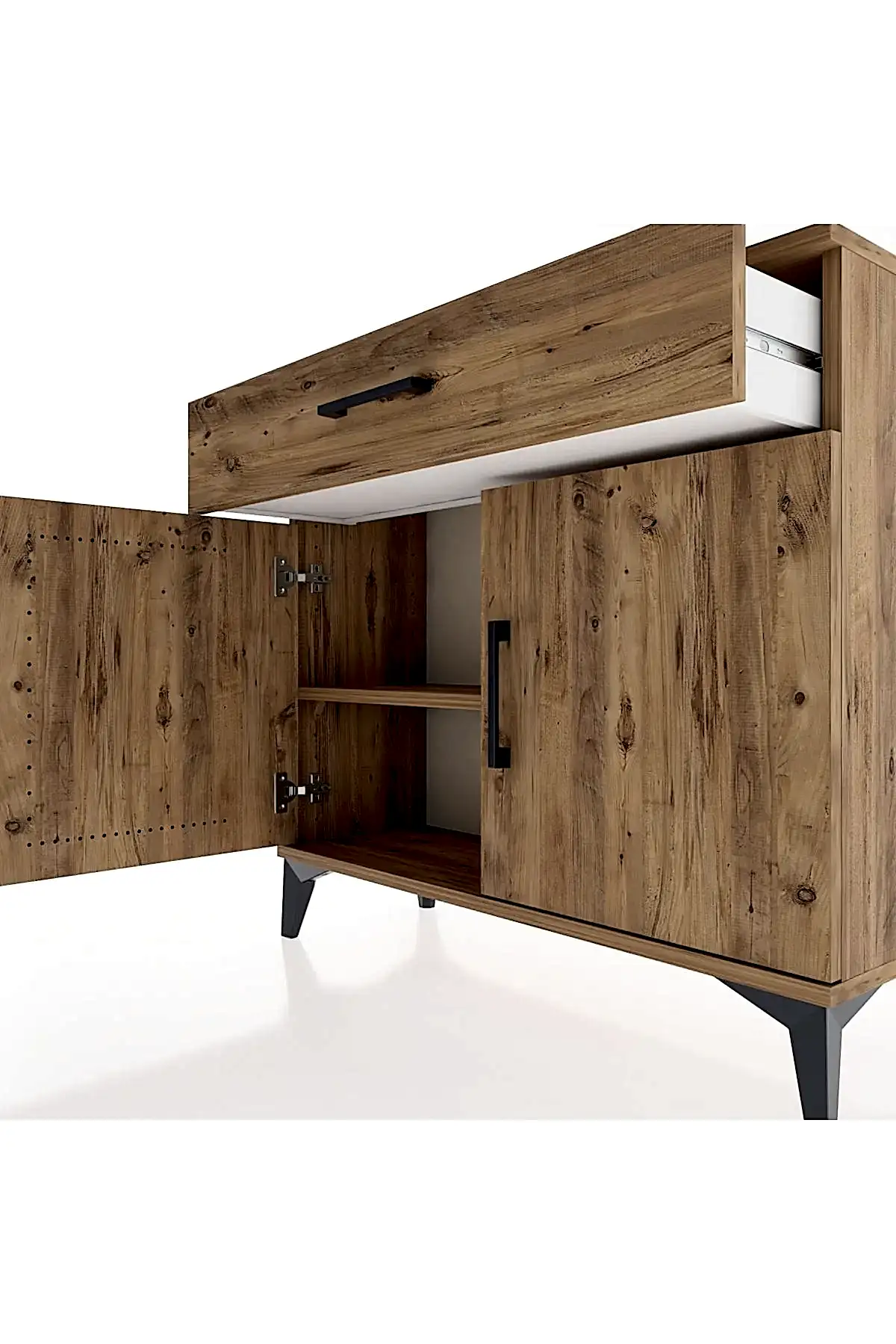 Arges Şifonyer Tek Raflı Tek Çekmeceli 2 Kapaklı 88x30x80 - S03M023V9A