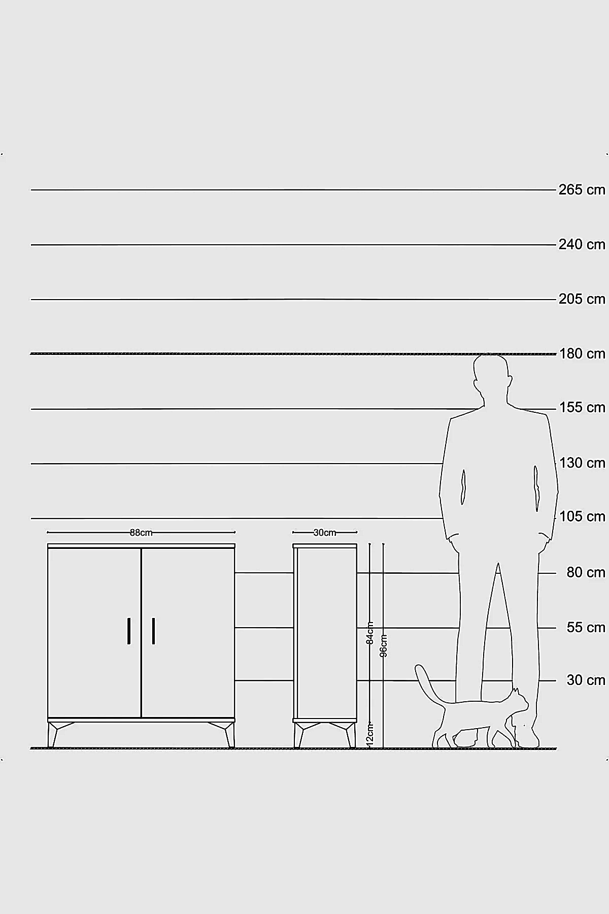 Arges Şifonyer 2 Raflı 2 Kapaklı 88x30x96 - S04M057V6A