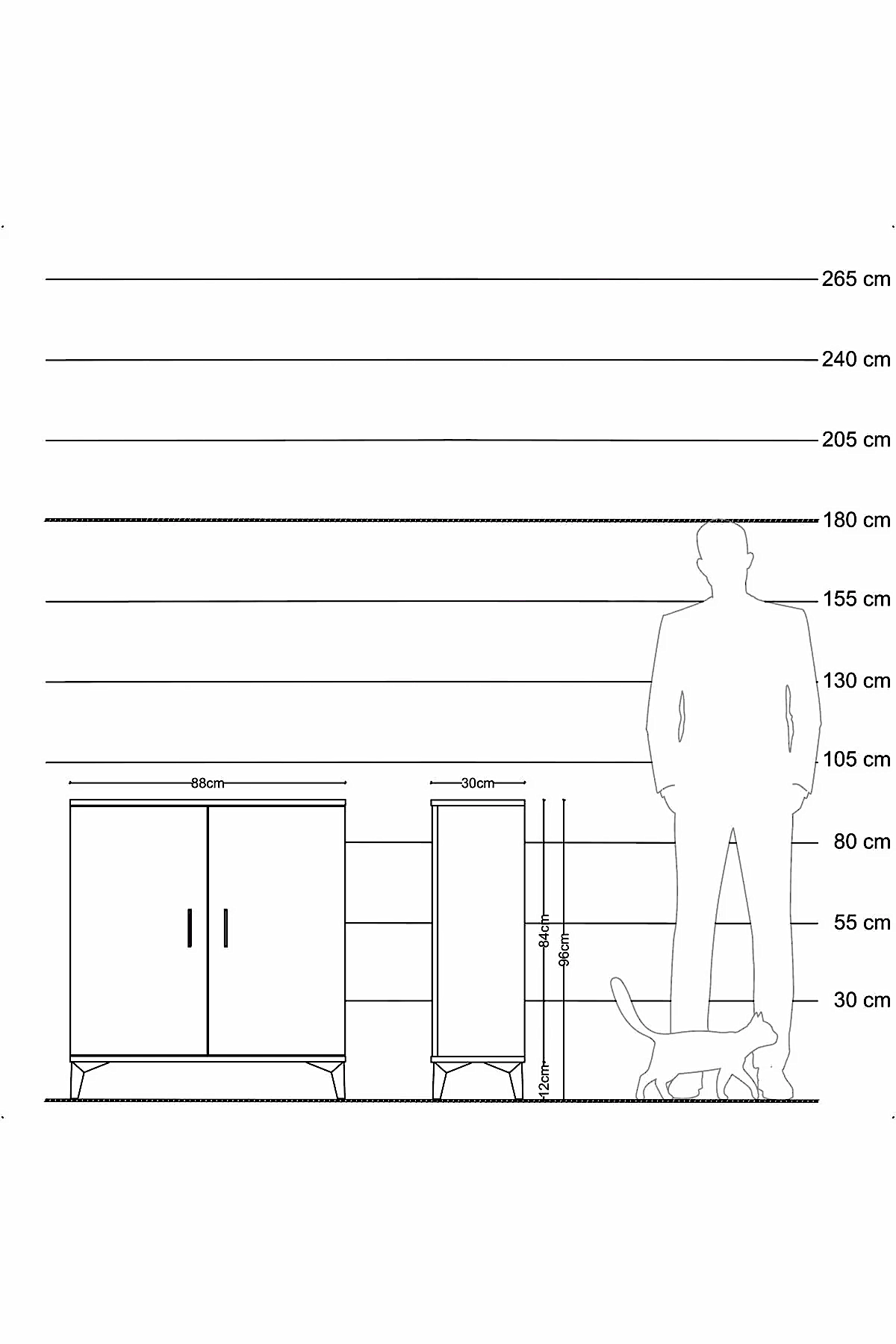 Arges Şifonyer 2 Raflı 2 Kapaklı 88x30x96 - S04M057V8A