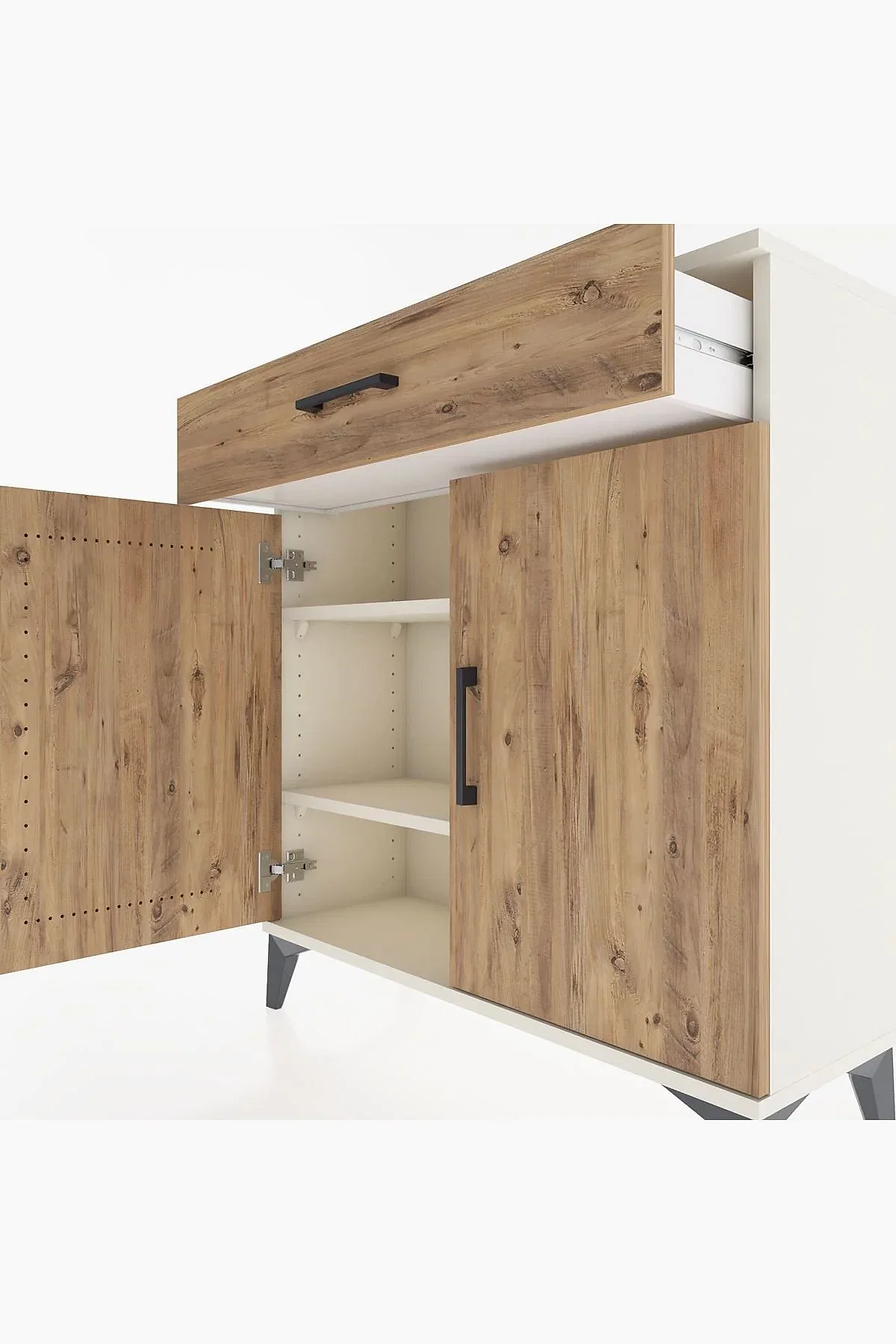 Arges Şifonyer 2 Raflı Tek Çekmeceli 2 Kapaklı 88x30x96 - S04M059V3A