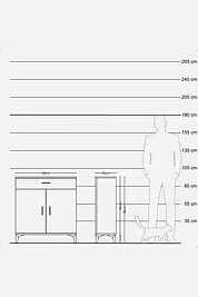 Arges Şifonyer 2 Raflı Tek Çekmeceli 2 Kapaklı 88x30x96 - S04M059V3A