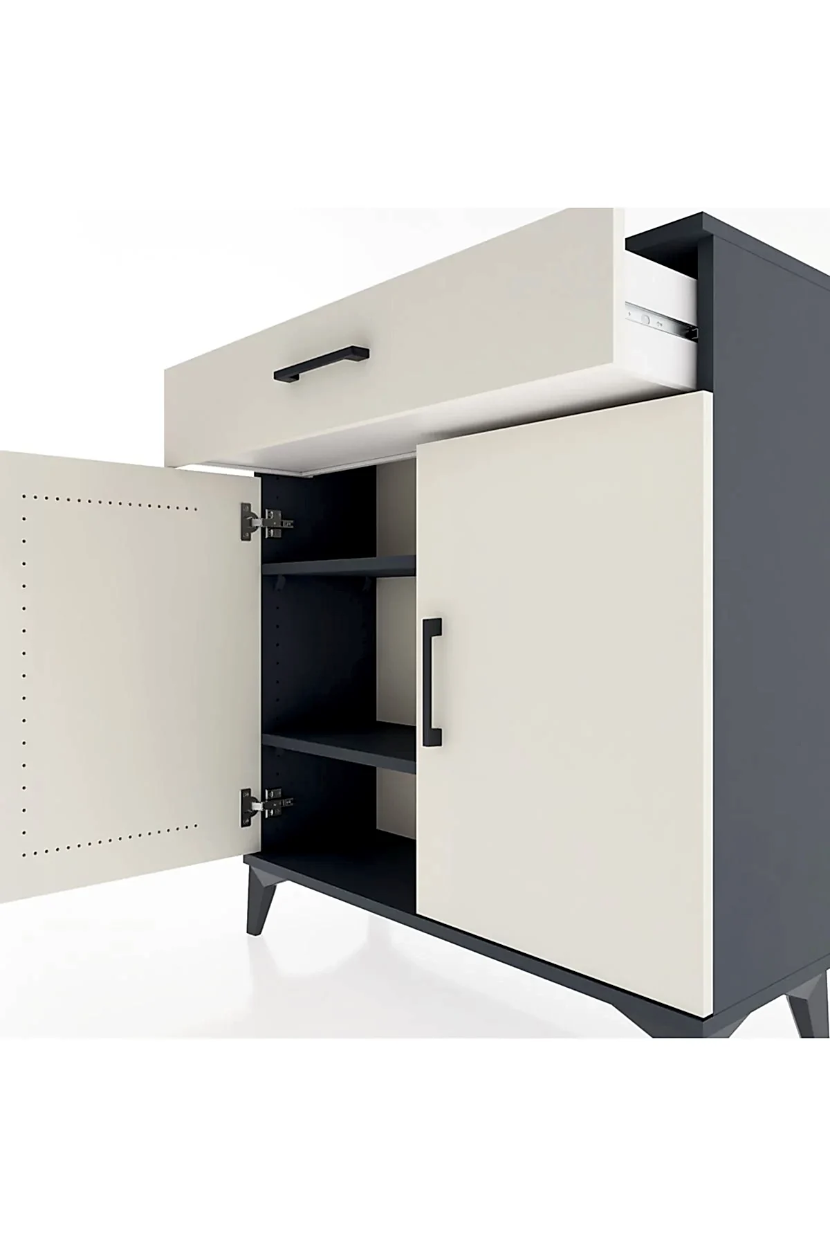 Arges Şifonyer 2 Raflı Tek Çekmeceli 2 Kapaklı 88x30x96 - S04M059V4A