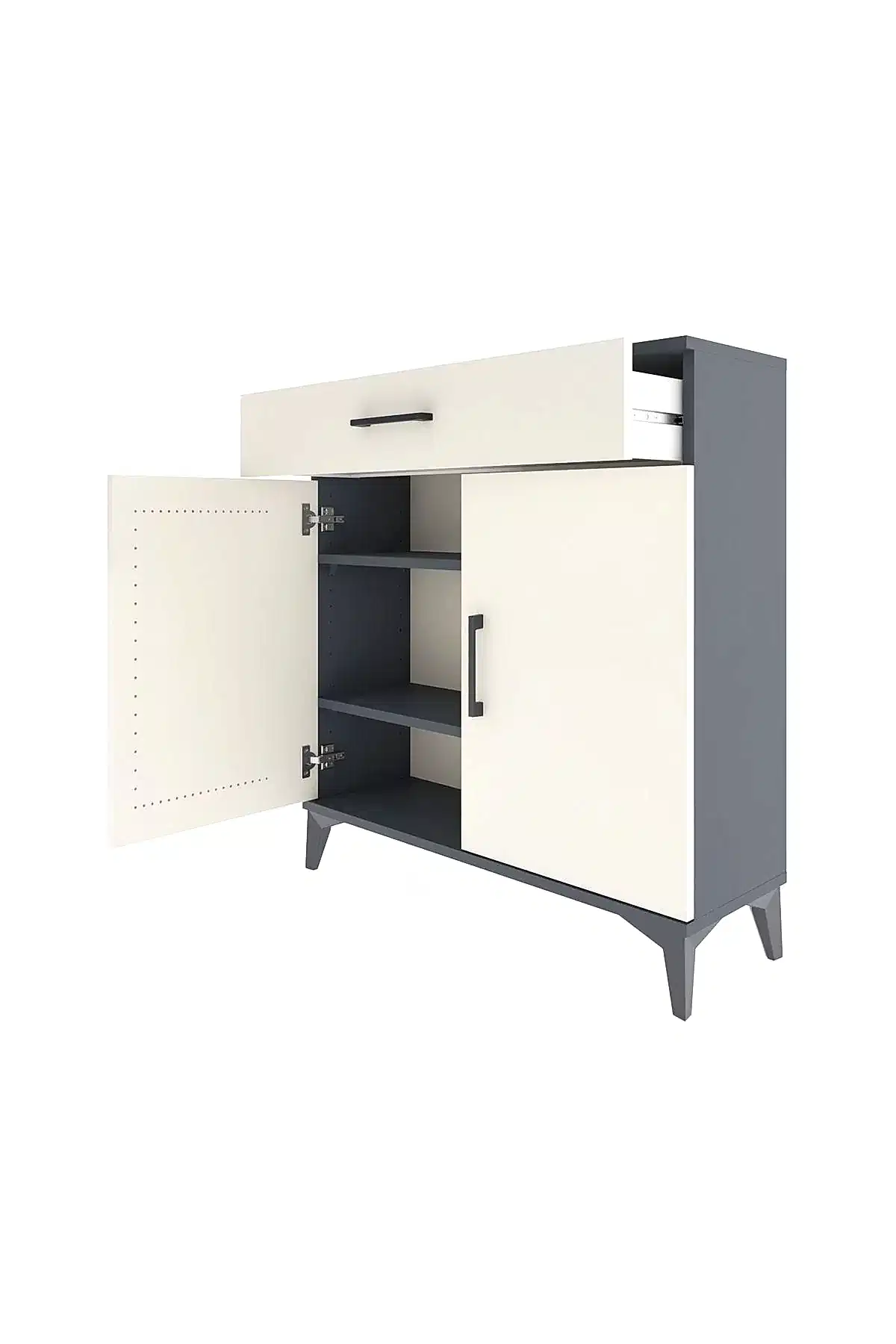 Arges Şifonyer 2 Raflı Tek Çekmeceli 2 Kapaklı 88x30x96 - S04M059V4A