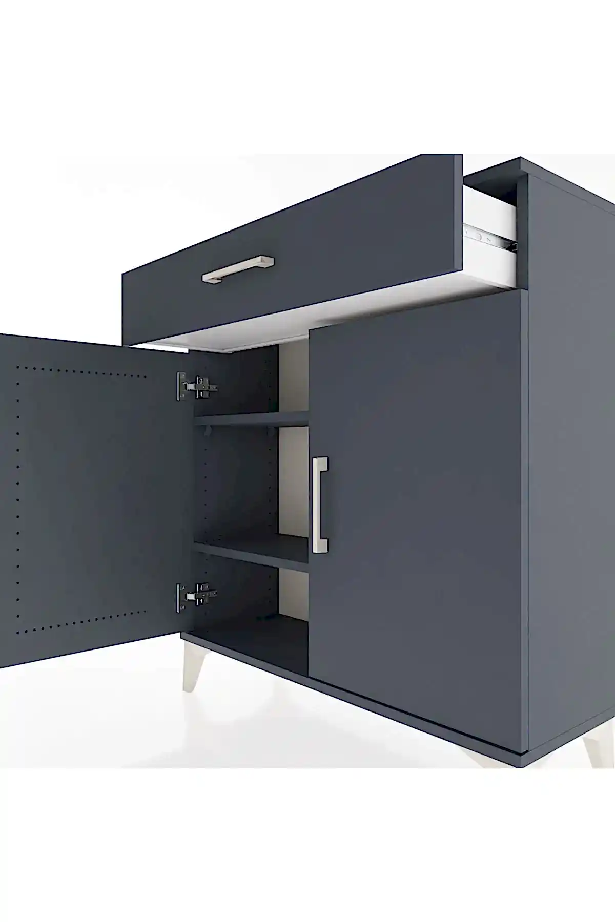 Arges Şifonyer 2 Raflı Tek Çekmeceli 2 Kapaklı 88x30x96 - S04M059V5A