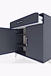 Arges Şifonyer 2 Raflı Tek Çekmeceli 2 Kapaklı 88x30x96 - S04M059V5A