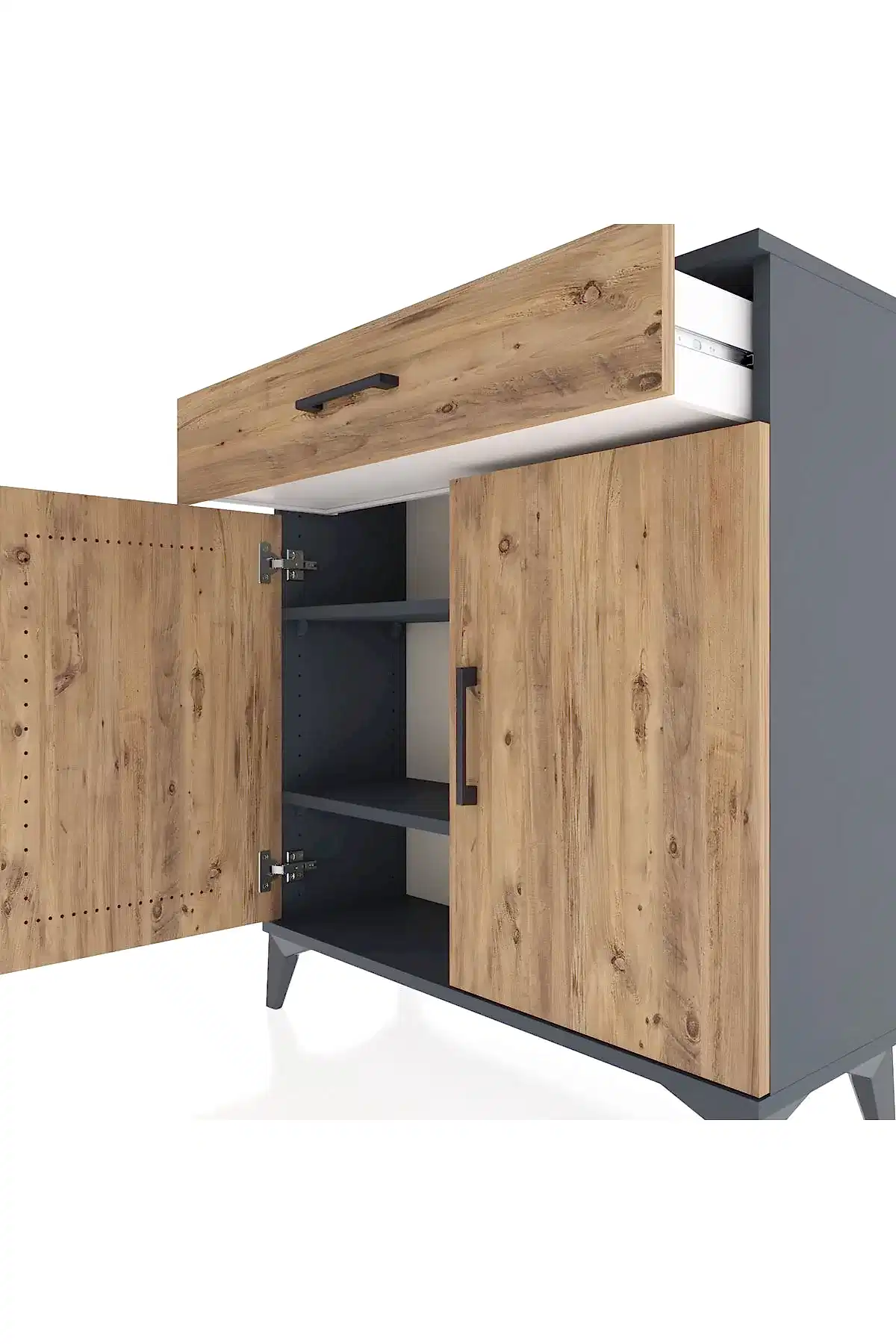 Arges Şifonyer 2 Raflı Tek Çekmeceli 2 Kapaklı 88x30x96 - S04M059V6A