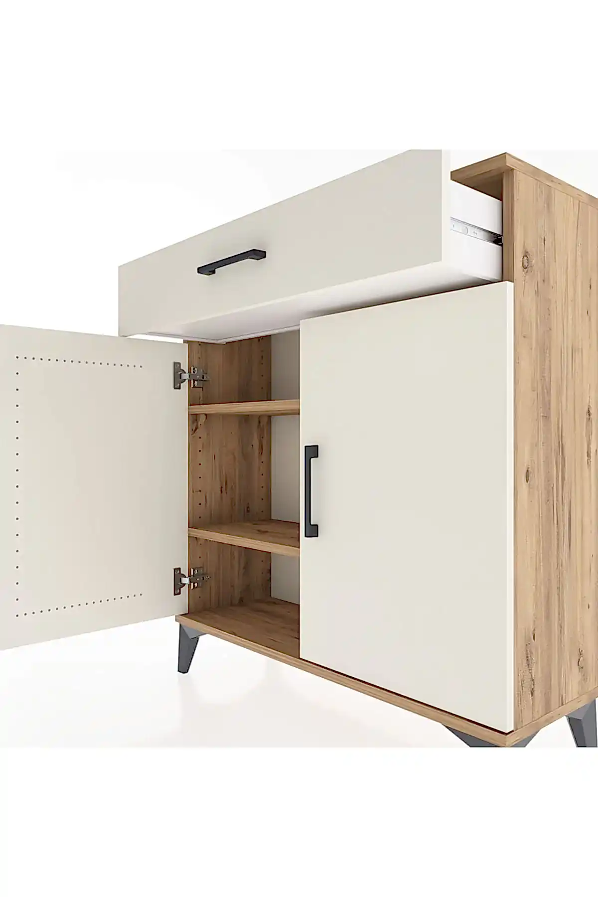 Arges Şifonyer 2 Raflı Tek Çekmeceli 2 Kapaklı 88x30x96 - S04M059V7A