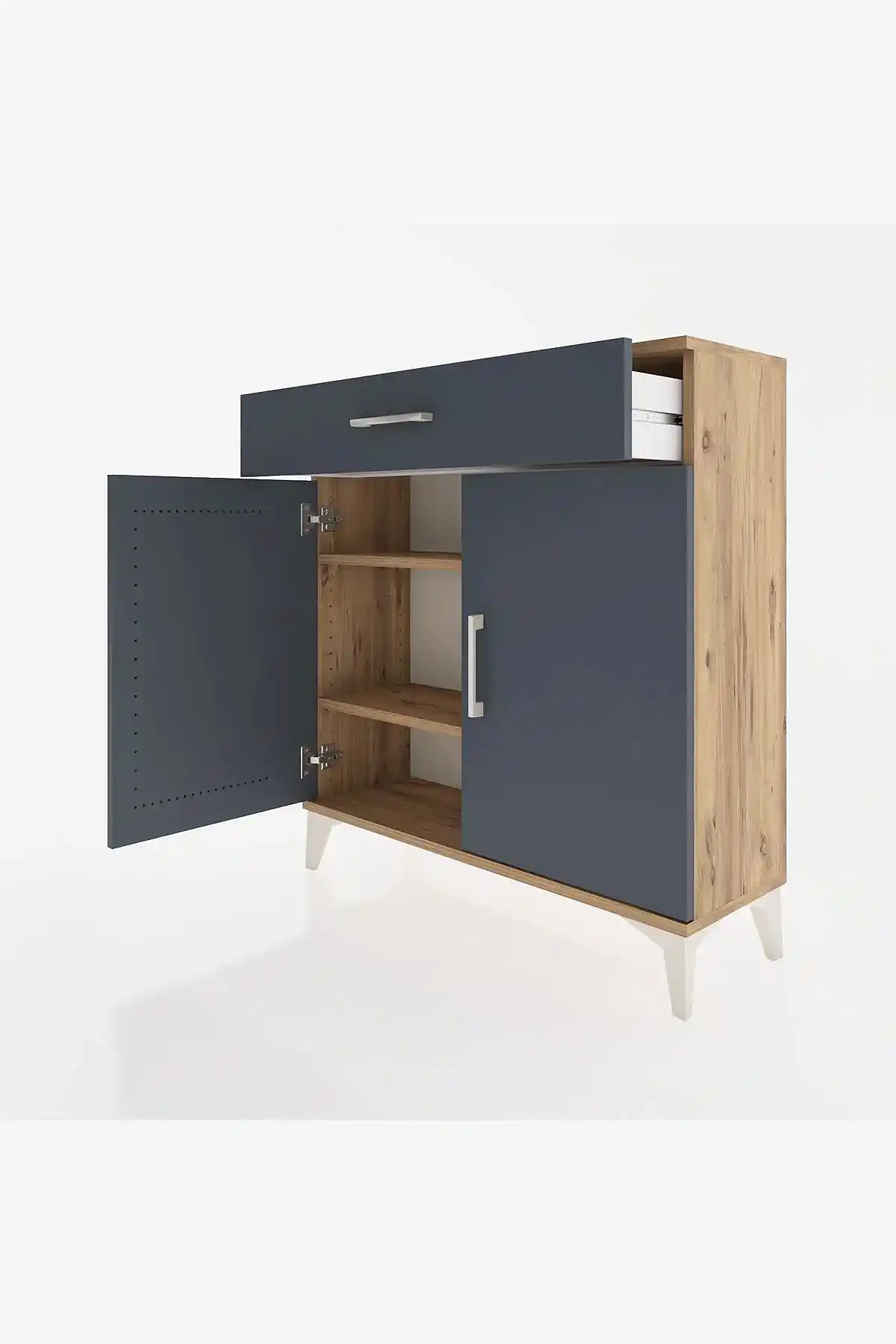 Arges Şifonyer 2 Raflı Tek Çekmeceli 2 Kapaklı 88x30x96 - S04M059V8A