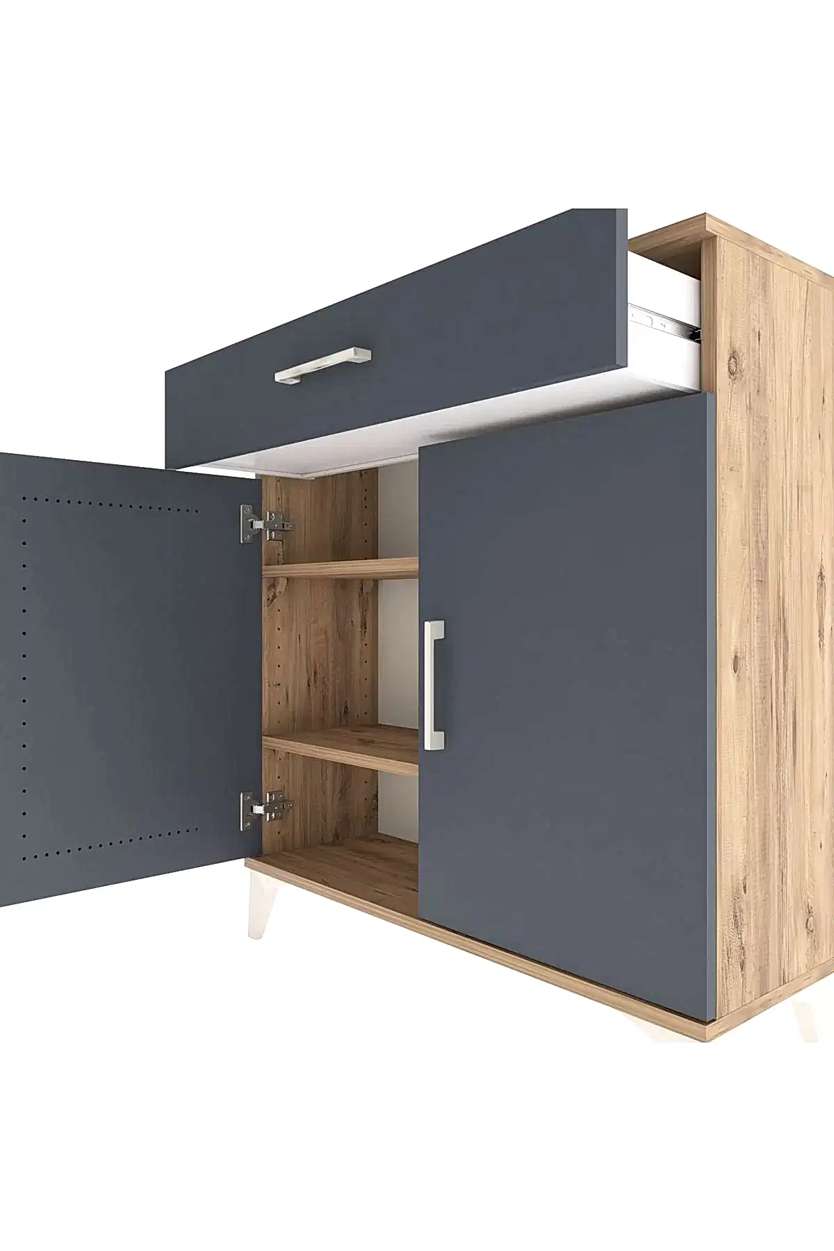 Arges Şifonyer 2 Raflı Tek Çekmeceli 2 Kapaklı 88x30x96 - S04M059V8A