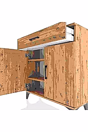 Arges Şifonyer 2 Raflı Tek Çekmeceli 2 Kapaklı 88x30x96 - S04M059V9A