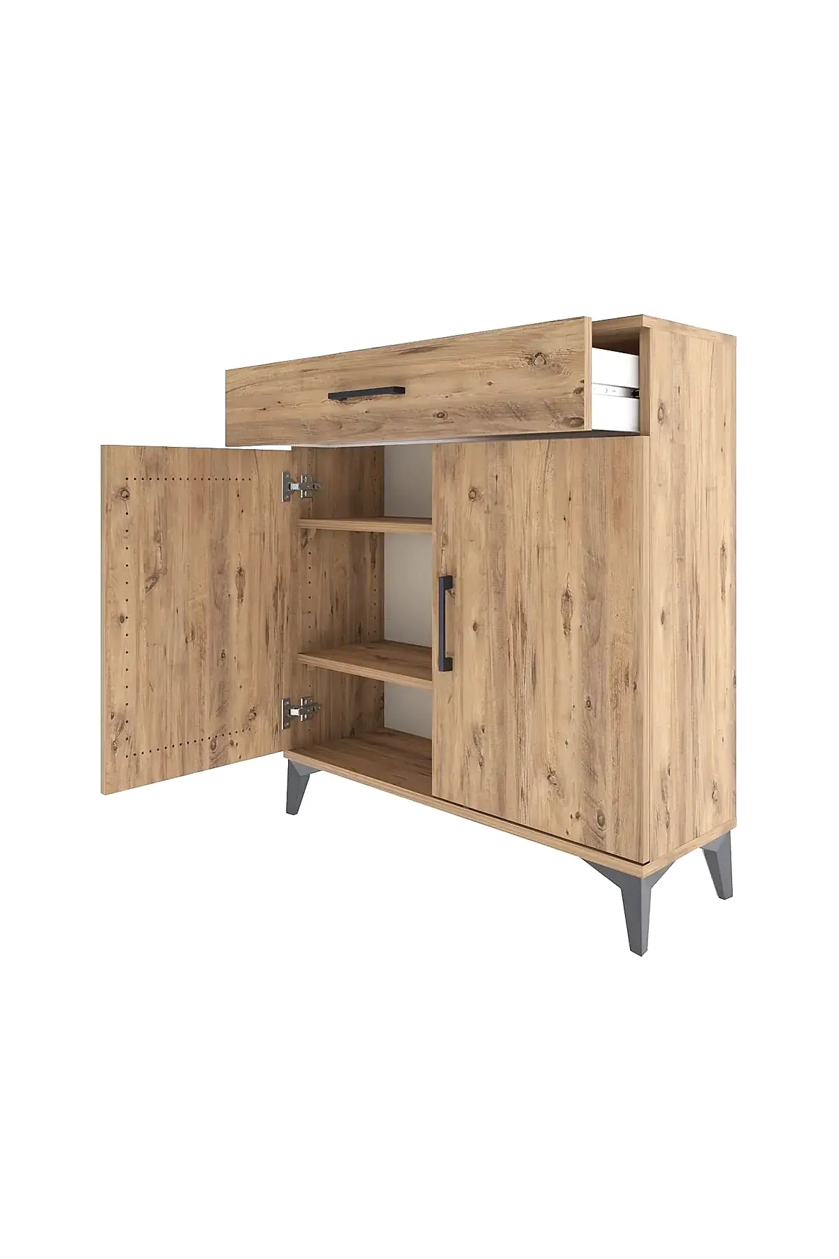 Arges Şifonyer 2 Raflı Tek Çekmeceli 2 Kapaklı 88x30x96 - S04M059V9A