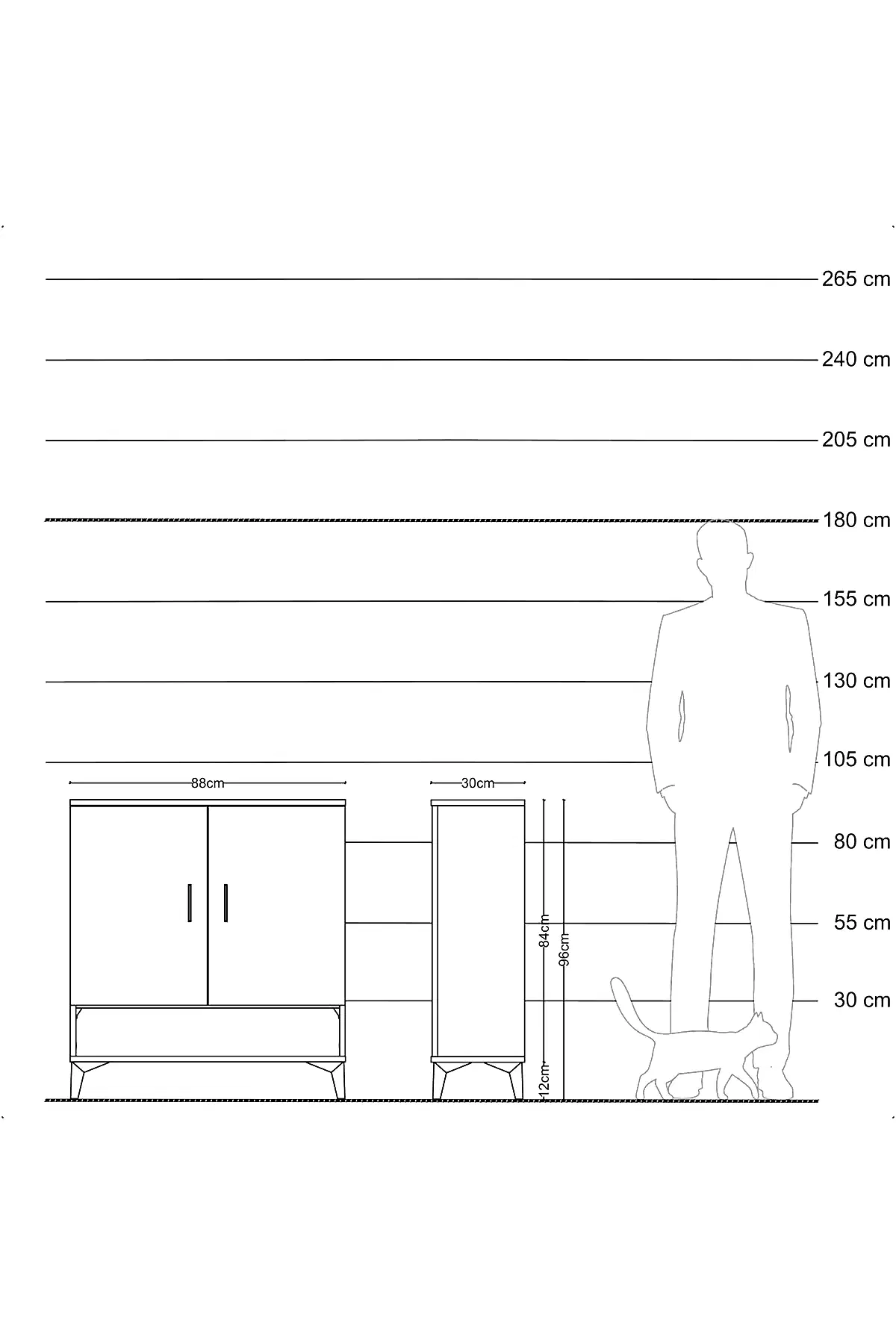 Arges Şifonyer 3 Raflı 2 Kapaklı 88x30x96 - S04M062V1A