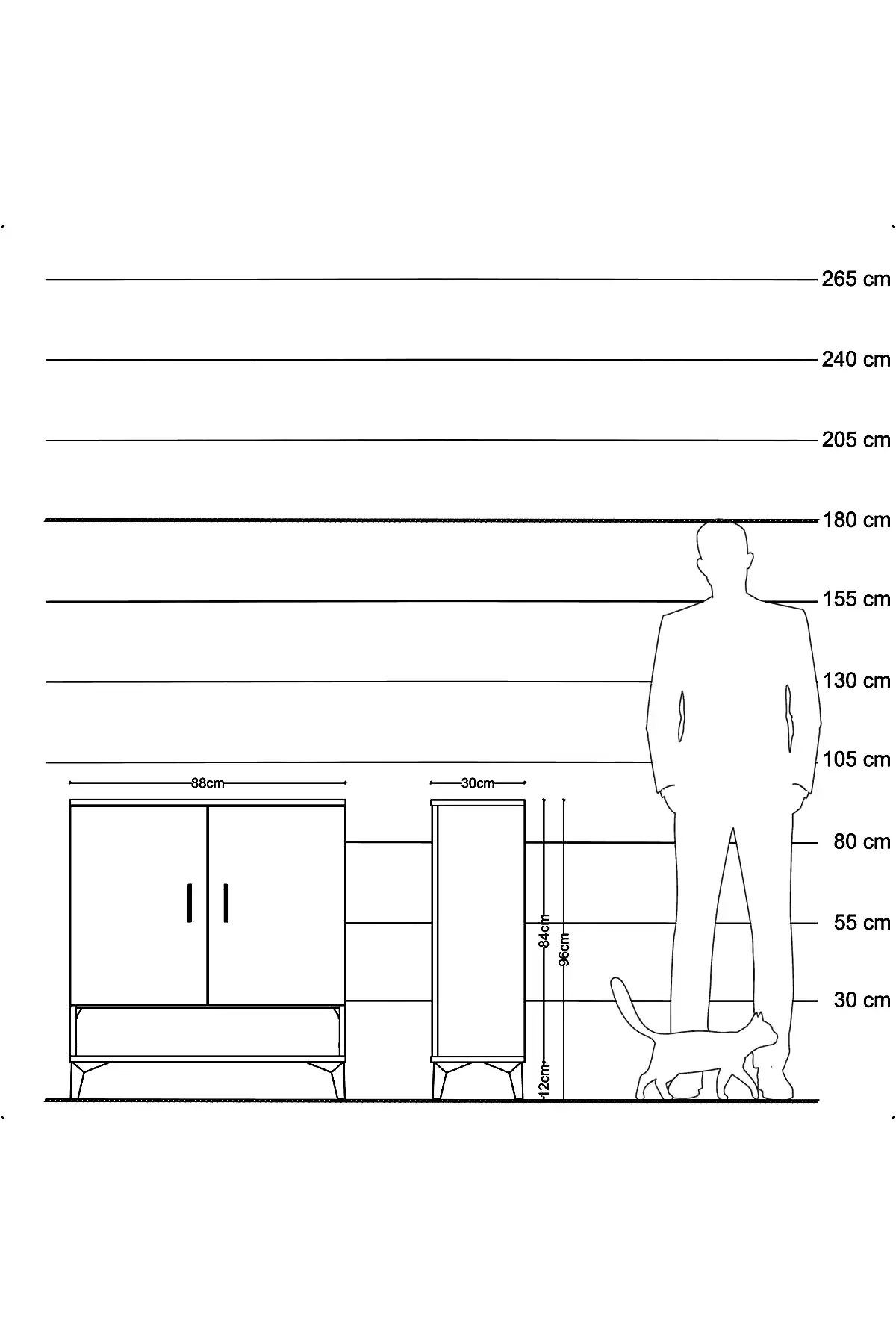Arges Şifonyer 3 Raflı 2 Kapaklı 88x30x96 - S04M062V4A