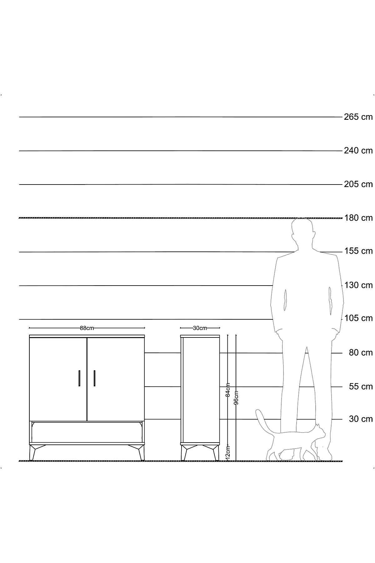 Arges Şifonyer 3 Raflı 2 Kapaklı 88x30x96 - S04M062V5A