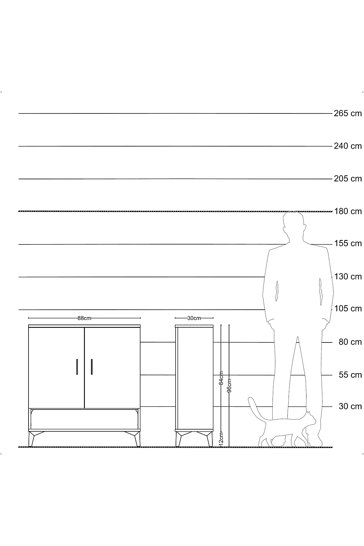 Arges Şifonyer 3 Raflı 2 Kapaklı 88x30x96 - S04M062V6A