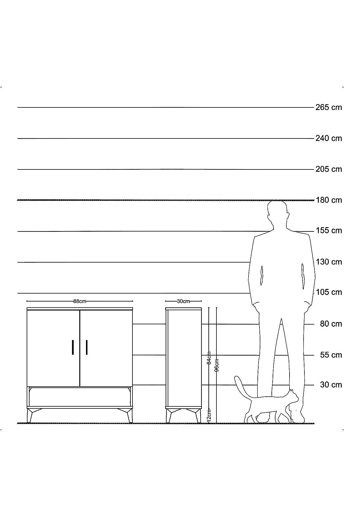 Arges Şifonyer 3 Raflı 2 Kapaklı 88x30x96 - S04M062V7A