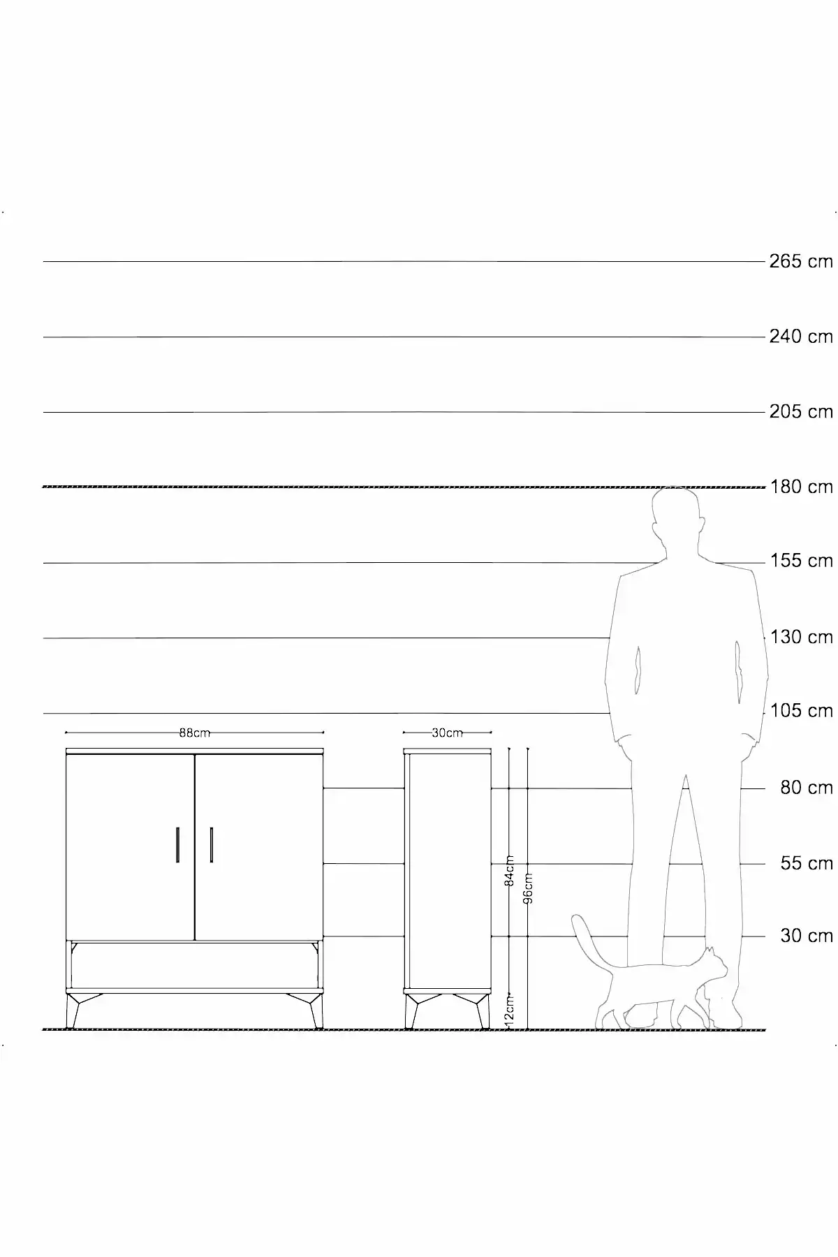 Arges Şifonyer 3 Raflı 2 Kapaklı 88x30x96 - S04M062V8A