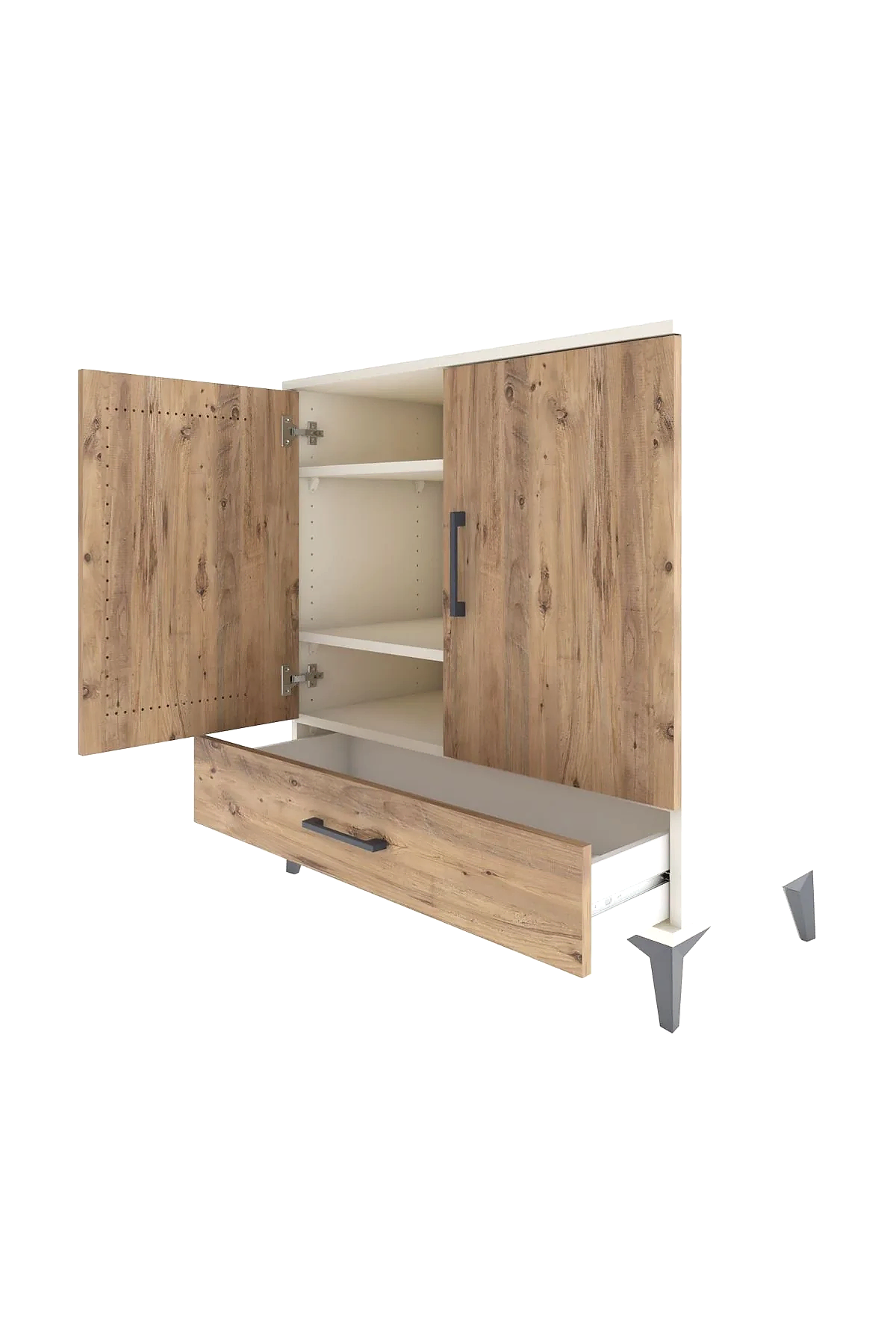 Hyperion Şifonyer 3 Raflı Tek Çekmeceli 2 Kapaklı 88x44x96 - S37M071V3B