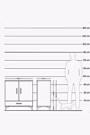 Hyperion Şifonyer 3 Raflı Tek Çekmeceli 2 Kapaklı 88x44x96 - S37M071V3B