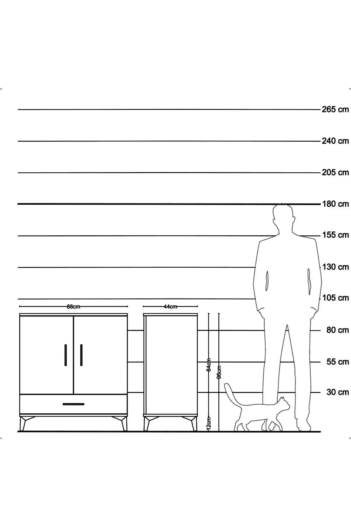 Hyperion Şifonyer 3 Raflı Tek Çekmeceli 2 Kapaklı 88x44x96 - S37M071V4B