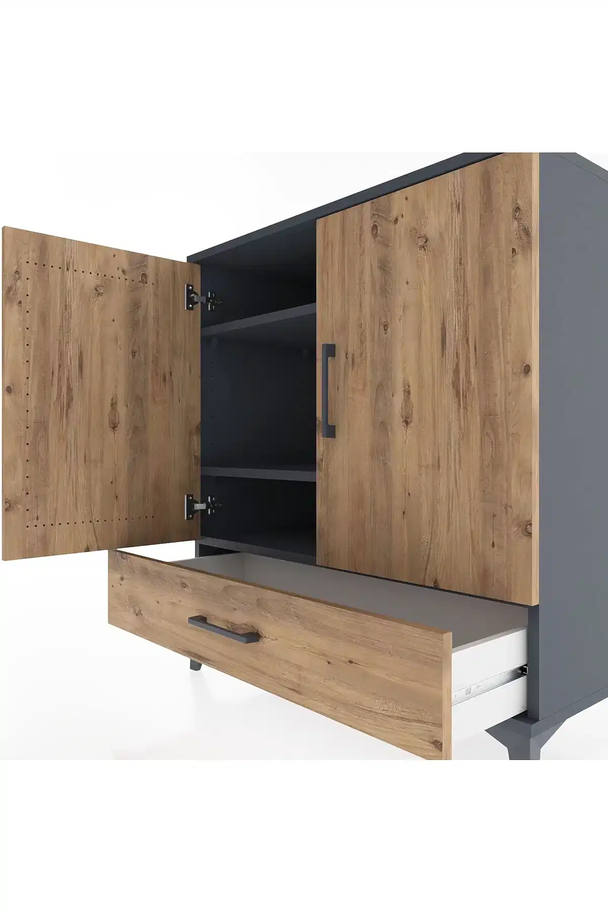 Hyperion Şifonyer 3 Raflı Tek Çekmeceli 2 Kapaklı 88x44x96 - S37M071V6B