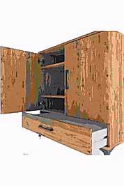 Hyperion Şifonyer 3 Raflı Tek Çekmeceli 2 Kapaklı 88x44x96 - S37M071V9B