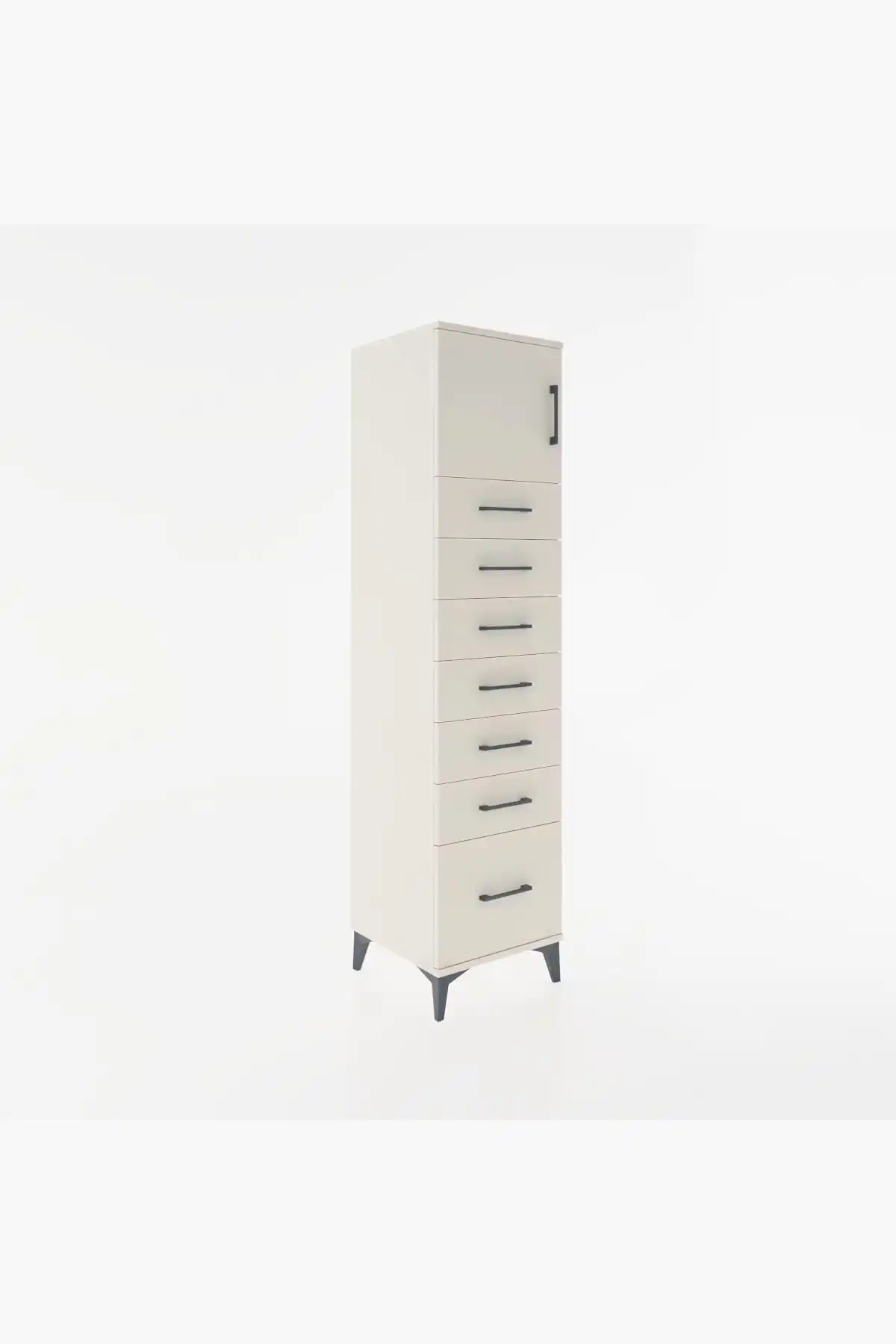 Hyperion Dolap Tek Raflı 7 Çekmeceli Tek Kapaklı 44x44x182 - S55M010V1B