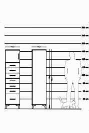Hyperion Dolap Tek Raflı 7 Çekmeceli Tek Kapaklı 44x44x182 - S55M010V1B