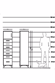 Hyperion Dolap Tek Raflı 7 Çekmeceli Tek Kapaklı 44x44x182 - S55M010V2B