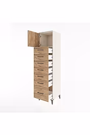 Hyperion Dolap Tek Raflı 7 Çekmeceli Tek Kapaklı 44x44x182 - S55M010V3B