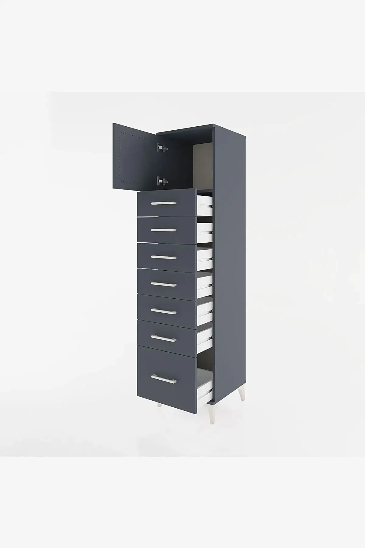 Hyperion Dolap Tek Raflı 7 Çekmeceli Tek Kapaklı 44x44x182 - S55M010V5B