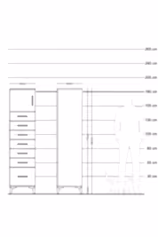 Hyperion Dolap Tek Raflı 7 Çekmeceli Tek Kapaklı 44x44x182 - S55M010V5B