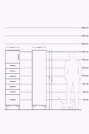 Hyperion Dolap Tek Raflı 7 Çekmeceli Tek Kapaklı 44x44x182 - S55M010V6B