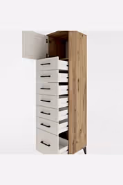 Hyperion Dolap Tek Raflı 7 Çekmeceli Tek Kapaklı 44x44x182 - S55M010V7B