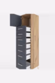 Hyperion Dolap Tek Raflı 7 Çekmeceli Tek Kapaklı 44x44x182 - S55M010V8B