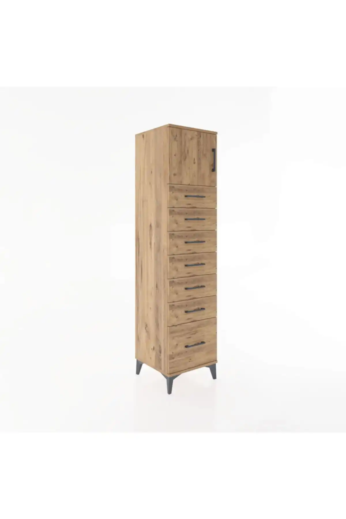 Hyperion Dolap Tek Raflı 7 Çekmeceli Tek Kapaklı 44x44x182 - S55M010V9B