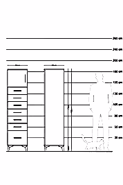 Hyperion Dolap Tek Raflı 7 Çekmeceli Tek Kapaklı 44x44x182 - S55M010V9B