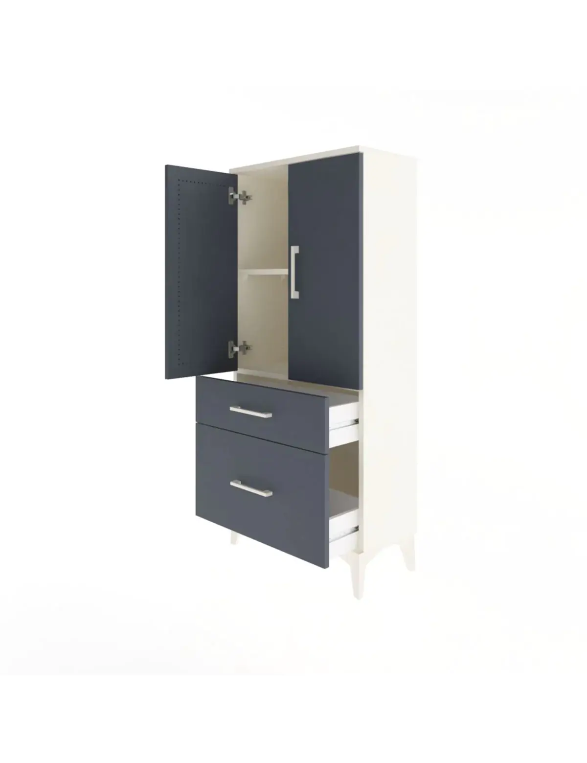 Arges Dolap 2 Raflı 2 Çekmeceli 2 Kapaklı 60x30x134 - S17M071V2A