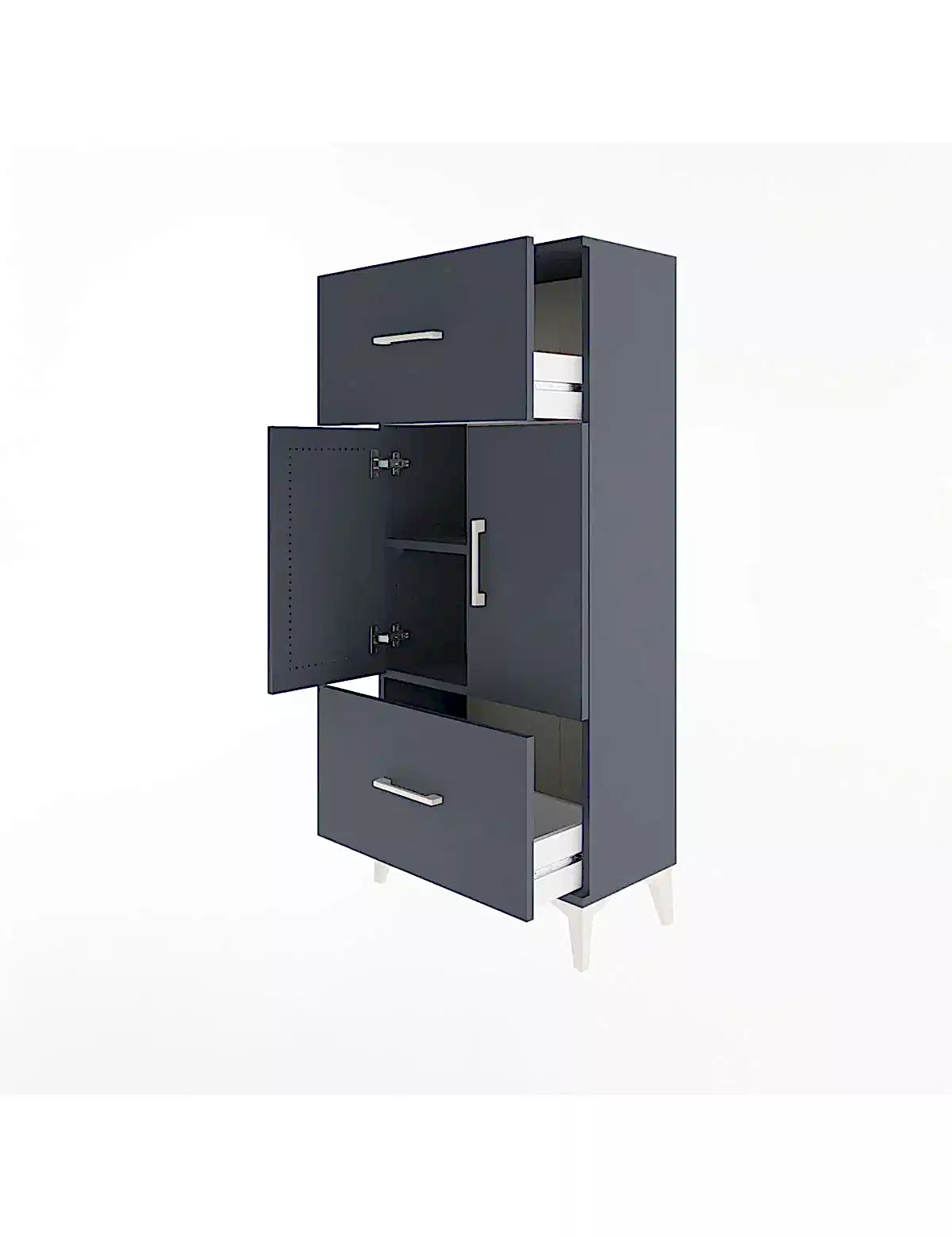 Arges Dolap 2 Raflı 2 Çekmeceli 2 Kapaklı 60x30x134 - S17M099V5A