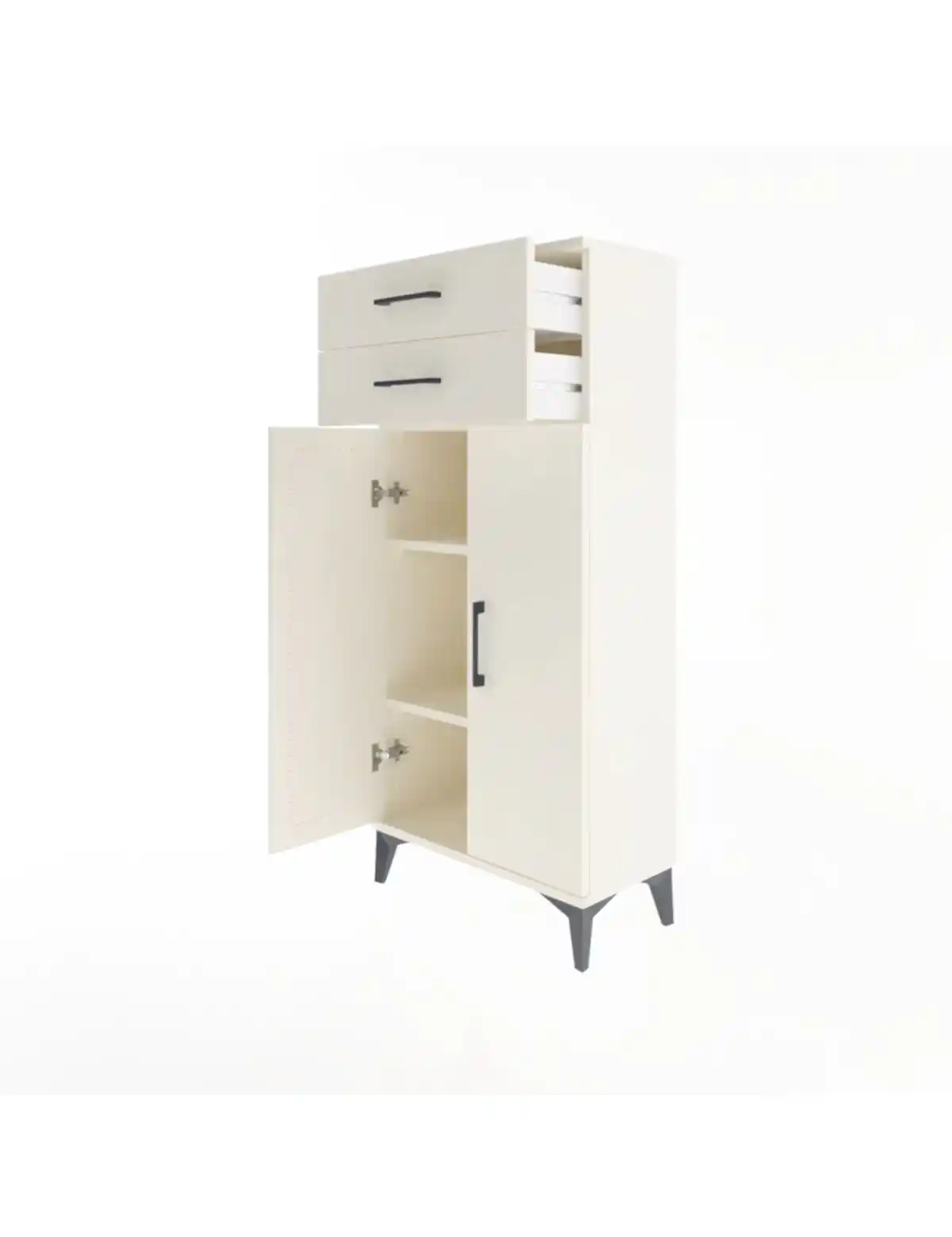 Arges Dolap 2 Raflı 2 Çekmeceli 2 Kapaklı 60x30x134 - S17M115V1A