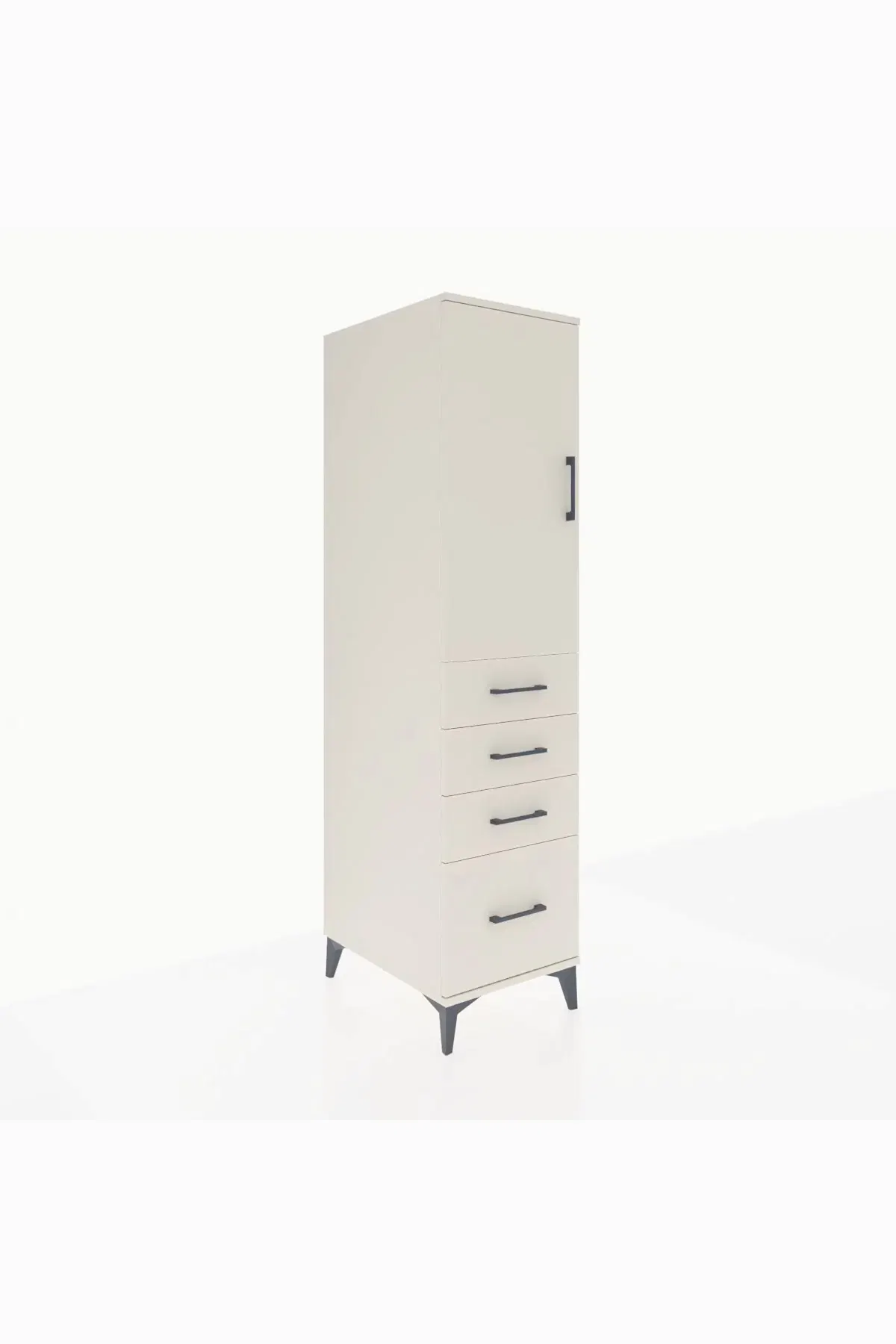 Kronos Dolap 2 Raflı 4 Çekmeceli Tek Kapaklı 44x59x182 - S88M013V1C